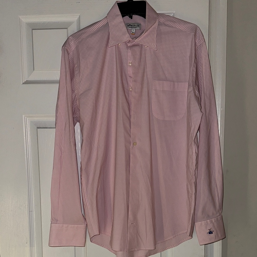 Peter Millar Men's Pink Gingham Shirt